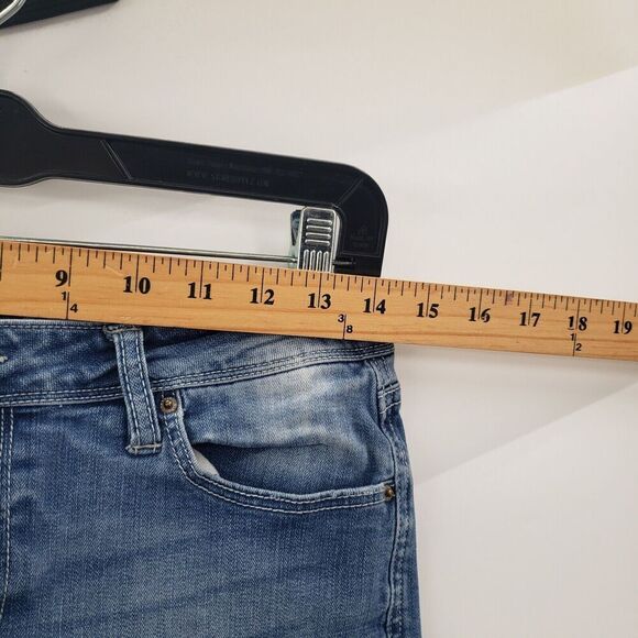 Kensie Mid Rise Jean Shorts Womens Size 4 27 Cuffed Distressed Pockets Stretch - Picture 6 of 10